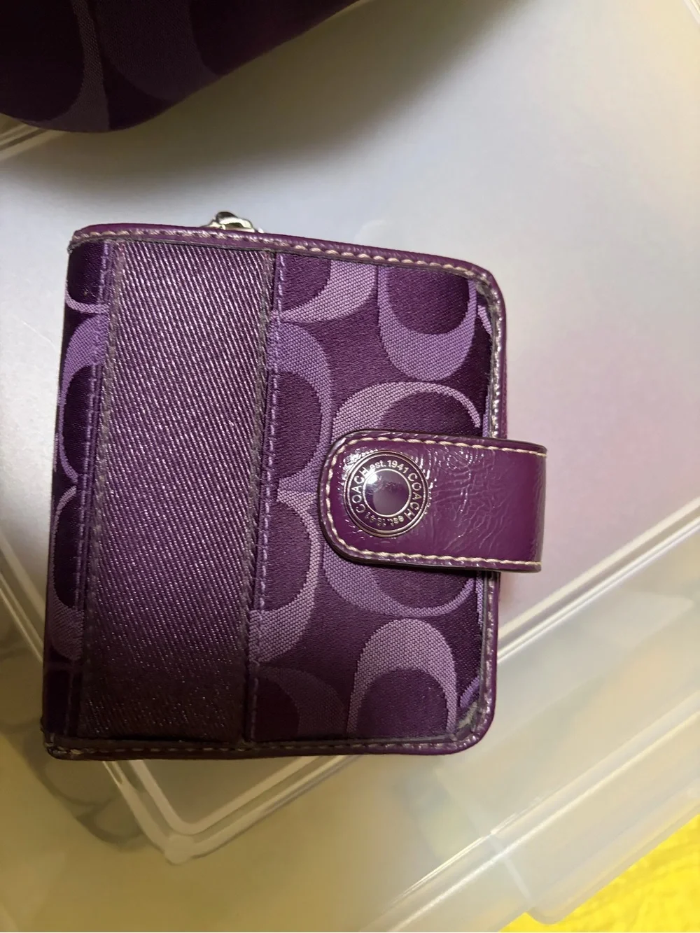 Coach Purple Signature Jacquard Hobo Bag - Picture 4 of 5